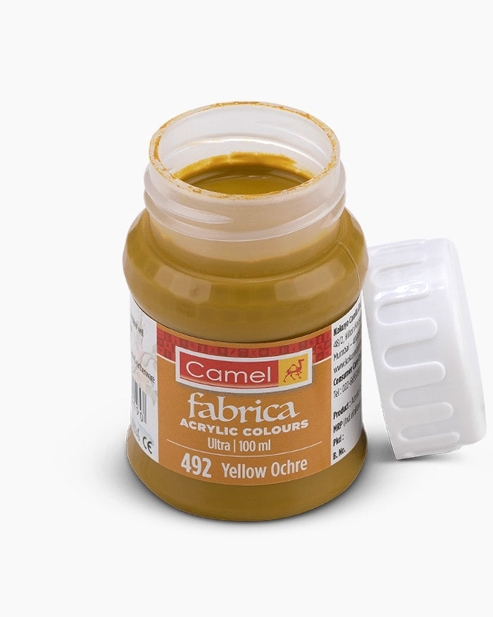 Camel Fabrica Acrylic Colours Individual bottle of Yellow Ochre in 100 ml, Ultra range