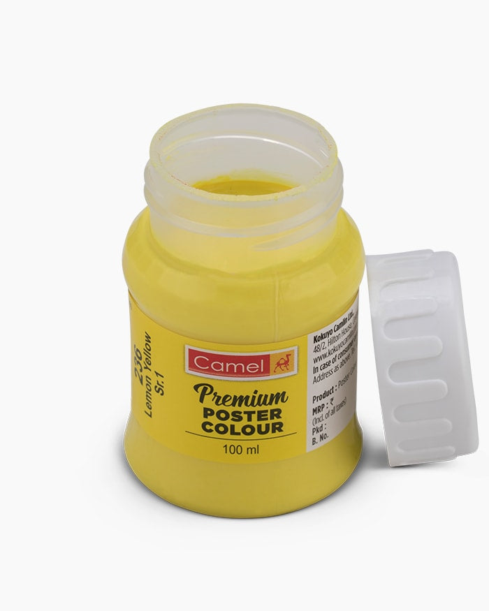Camel Premium Poster Colour Individual bottle of Lemon Yellow in 100 ml