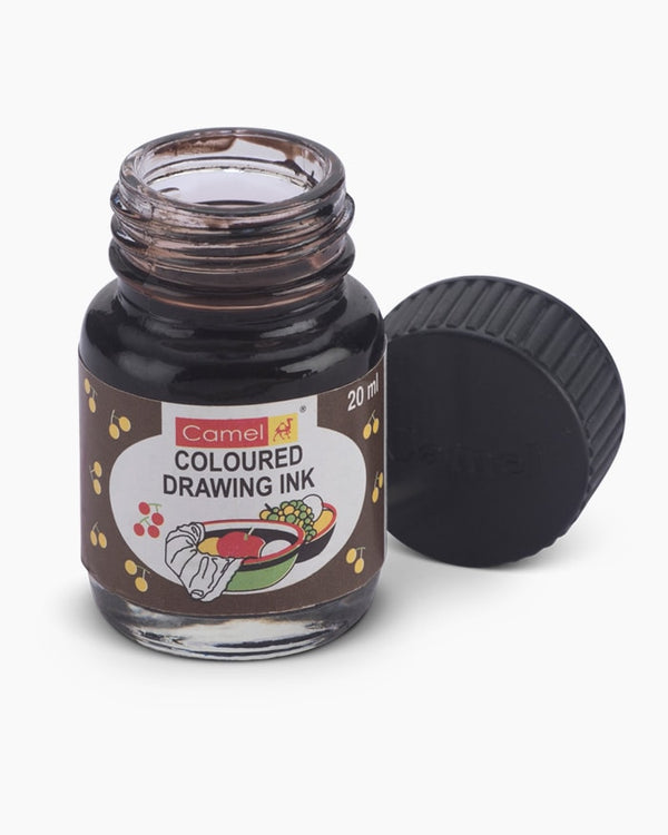 Camel Coloured Drawing Inks- Individual Bottle of Brown in 20ml