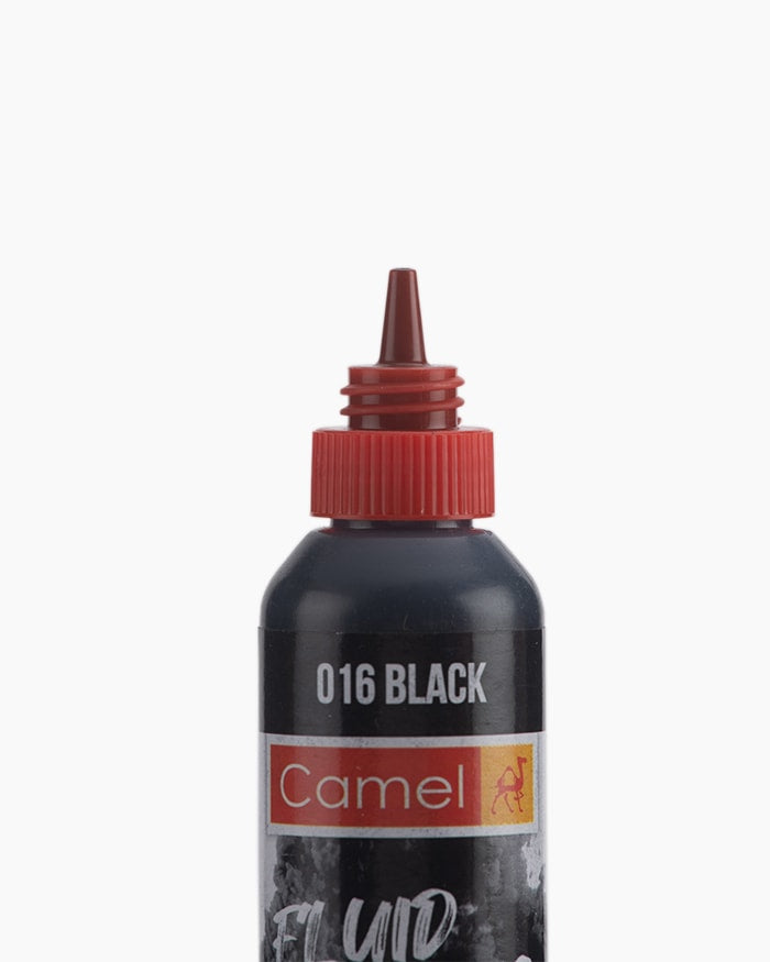 Camel Fluid Acrylic Colours Individual bottle of Black in 50 ml