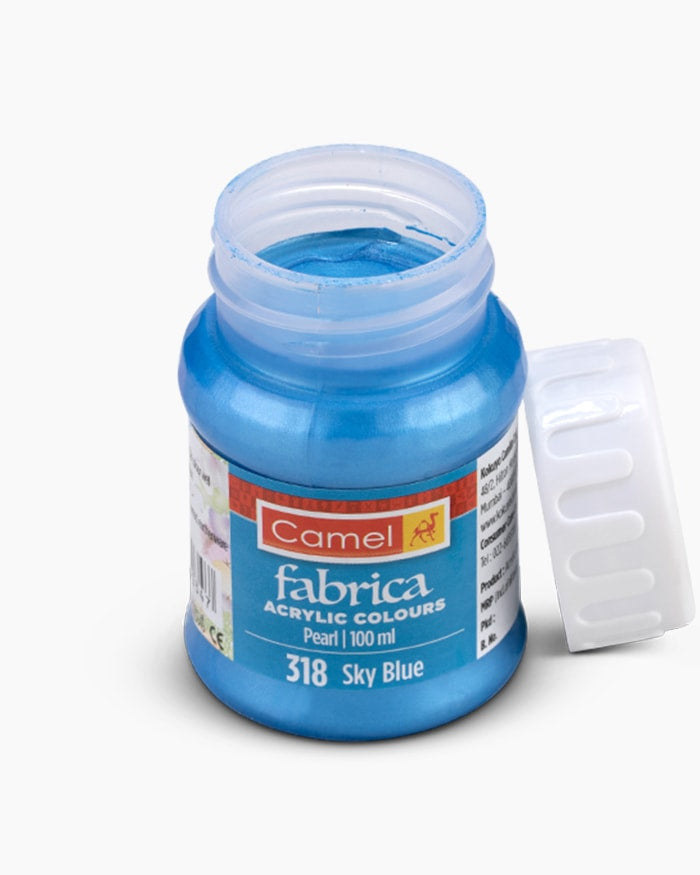 Camel Fabrica Acrylic Colours Individual bottle of Sky Blue in 100 ml, Pearl range