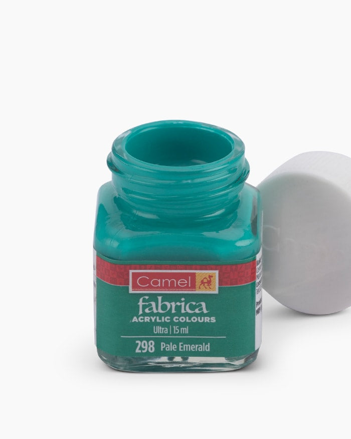 Camel Fabrica Acrylic Colours Individual bottle of Pale Emerald in 15 ml, Ultra range (Pack of 2)