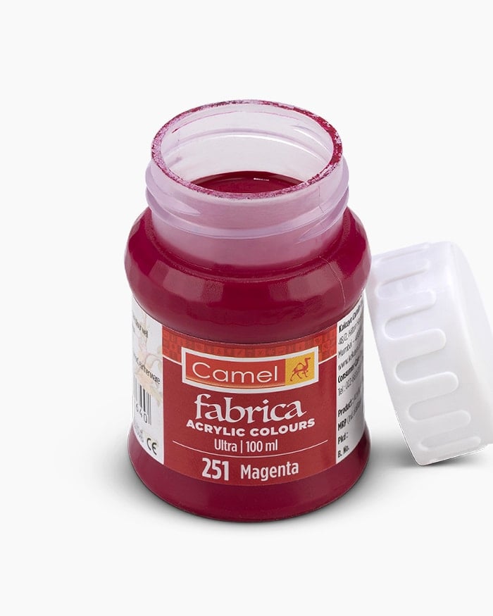 Camel Fabrica Acrylic Colours Individual bottle of Magenta in 100 ml, Ultra range