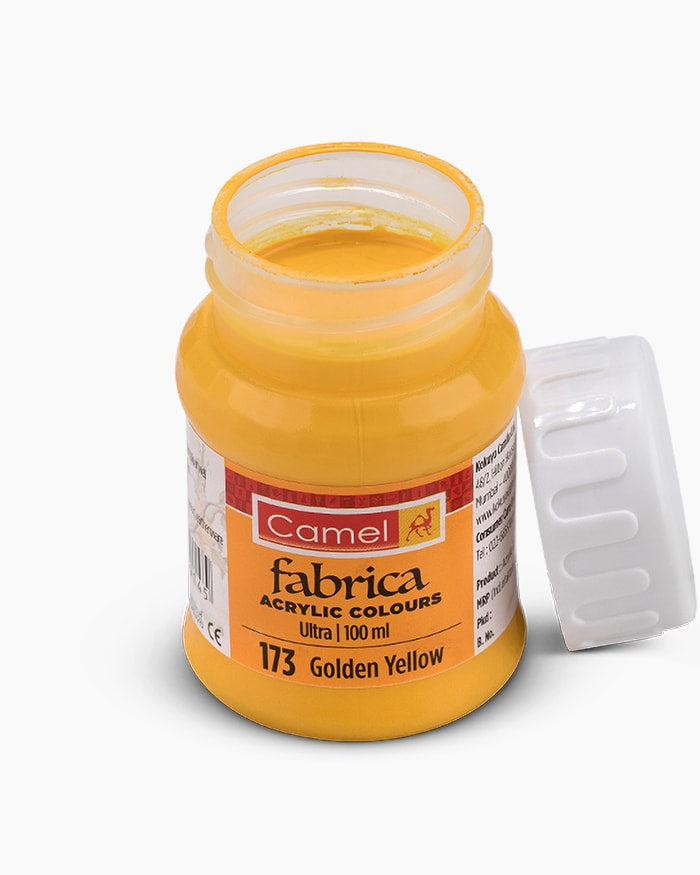 Camel Fabrica Acrylic Colours Individual bottle of Golden Yellow in 100 ml, Ultra range