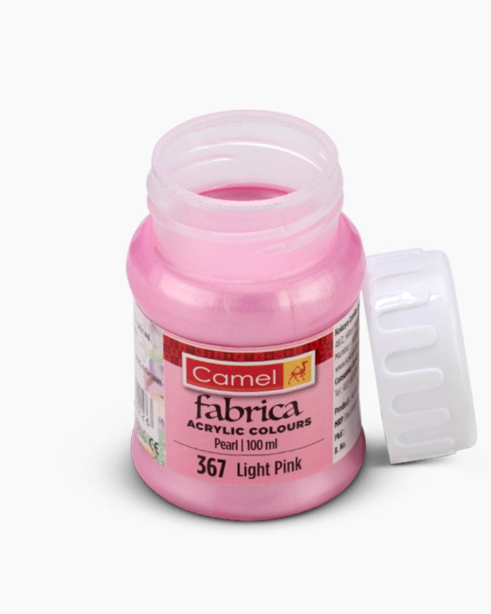 Camel Fabrica Acrylic Colours Individual bottle of Light Pink in 100 ml, Pearl range