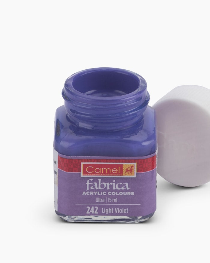 Camel Fabrica Acrylic Colours Individual bottle of Light Violet in 15 ml, Ultra range