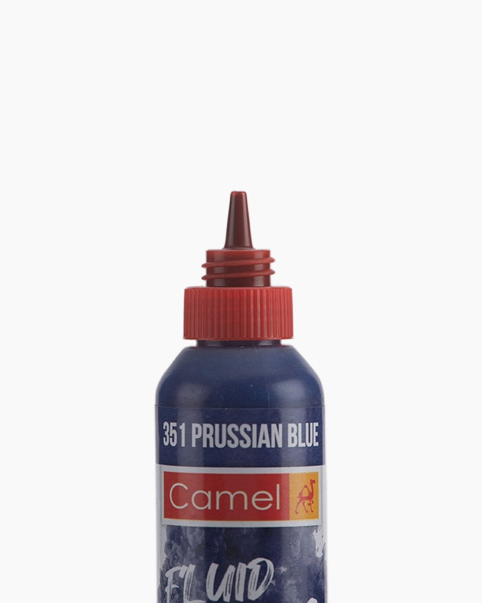 Camel Fluid Acrylic Colours Individual bottle of Prussian Blue in 50 ml