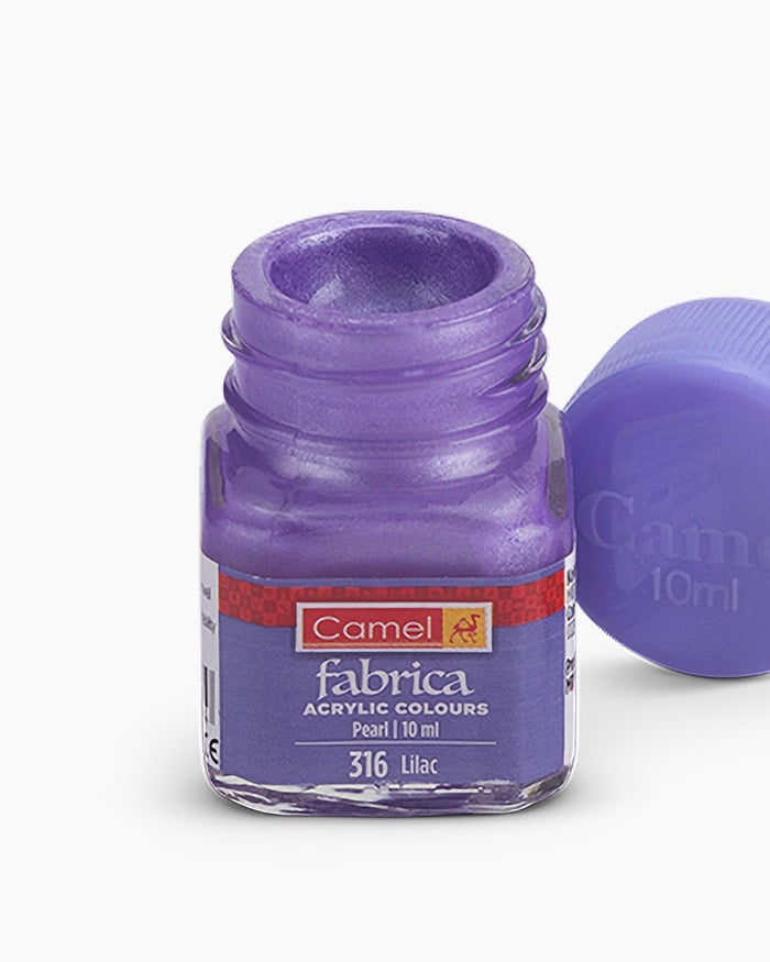 Camel Fabrica Acrylic Colours Individual bottle of Lilac in 10 ml, Pearl range (Pack of 2)