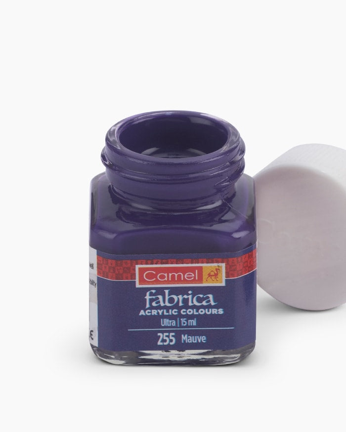 Camel Fabrica Acrylic Colours Individual bottle of Mauve in 15 ml, Ultra range (Pack of 2)