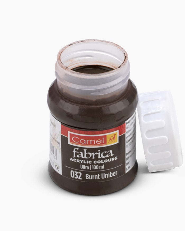 Camel Fabrica Acrylic Colours Individual bottle of Burnt Umber in 100 ml, Ultra range