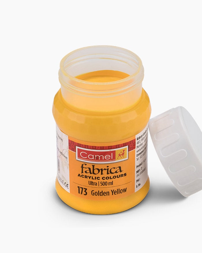 Camel Fabrica Acrylic Colours Individual bottle of Golden Yellow in 500 ml, Ultra range