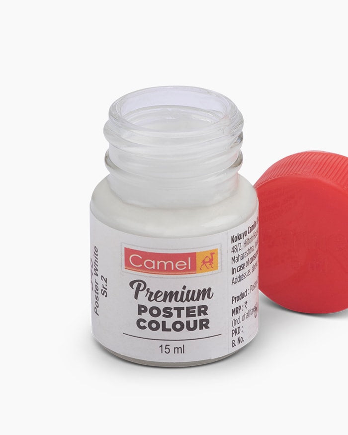 Camel Premium Poster Colour Individual bottle of Poster White in 15 ml (Pack of 2)