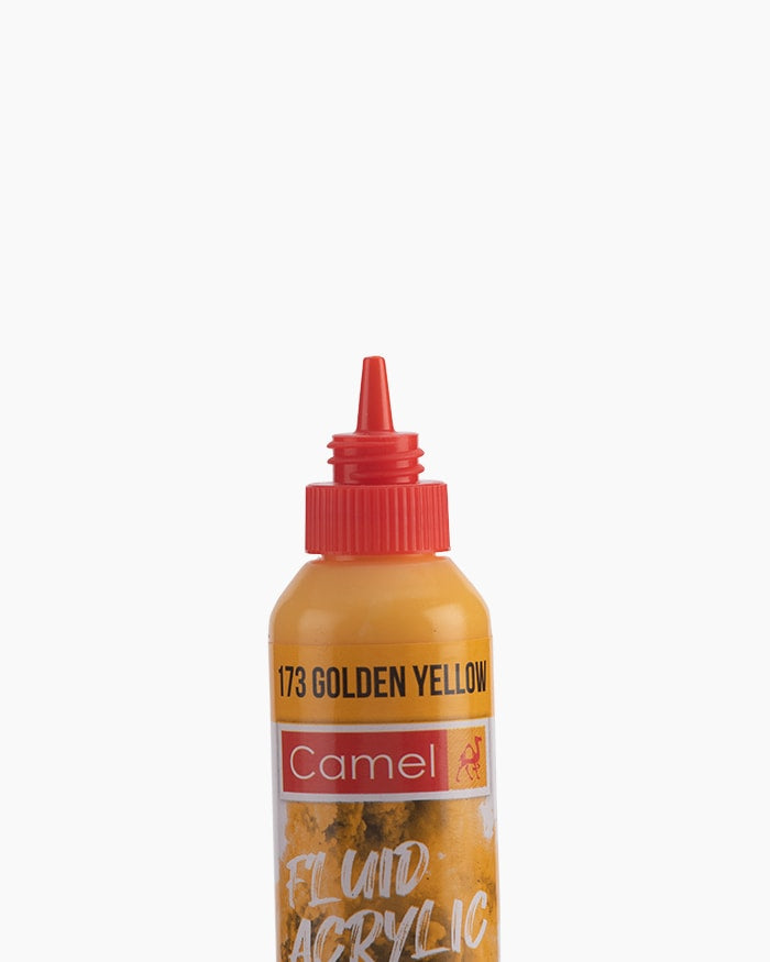 Camel Fluid Acrylic Colours Individual bottle of Golden Yellow in 50 ml