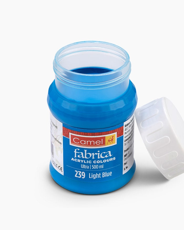 Camel Fabrica Acrylic Colours Individual bottle of Light Blue in 500 ml, Ultra range