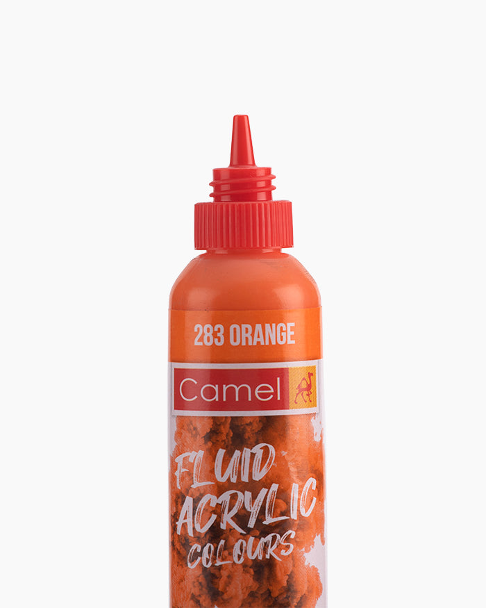 Camel Fluid Acrylic Colours Individual bottle of Orange in 50 ml