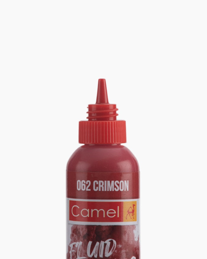 Camel Fluid Acrylic Colours Individual bottle of Crimson in 50 ml