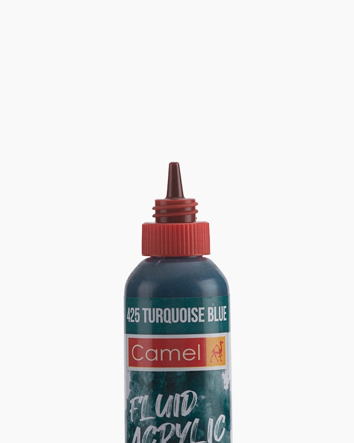 Camel Fluid Acrylic Colours Individual bottle of Turquoise Blue in 50 ml