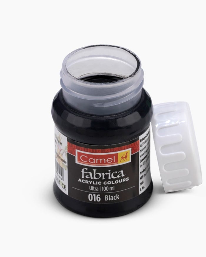 Camel Fabrica Acrylic Colours Individual bottle of Black in 100 ml, Ultra range