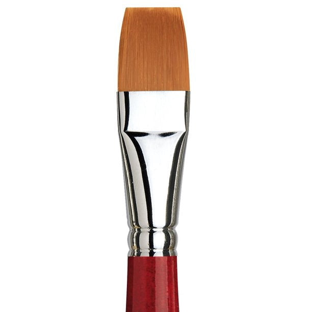 Da Vinci Cosmotop Spin Series 5880 Watercolour Flat Brushes Red Transparent Handle Size 2