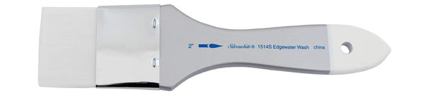 Silver Brush Series 1514 Silverwhite Short Handle White Taklon Edgewater Wash Brush Size 2