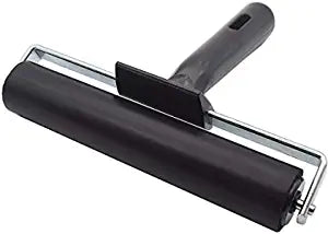 Asint Rubber Roller Brayer Rollers, 6 inch Glue Roller Black Handle for Ink Paint Block Stamping, Printmaking Wallpaper Arts Crafts