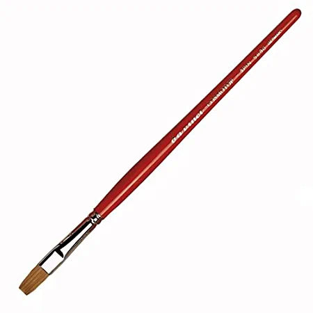 Da Vinci Cosmotop Spin Series 5880 Watercolour Flat Brushes Red Transparent Handle Size 8