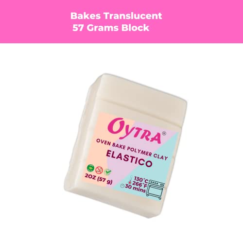 Oytra Translucent Polymer Oven Bake Clay Elastico Series 57g Flexible Clay for Jewelry Making