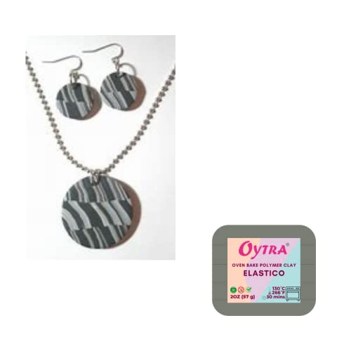 Oytra Polymer Oven Bake Clay 57g for Jewerly Earrings Making ELASTICO SERIES (Light Grey)