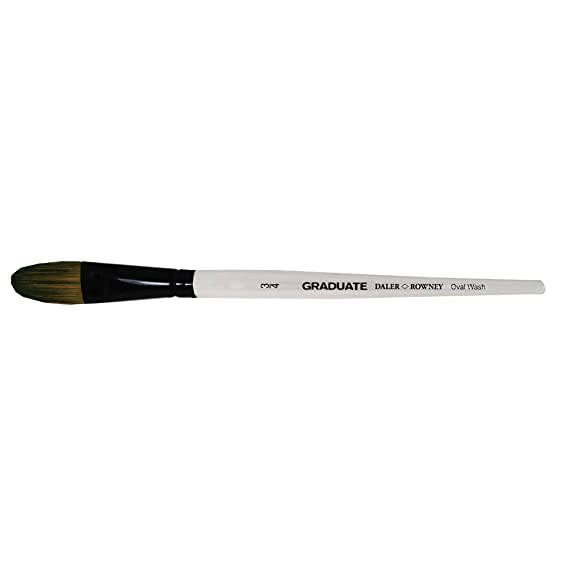 Daler-Rowney Graduate Short Handle Pony Dark Tip Oval Wash Paint Brush (3/4 Inches) Pack of 1
