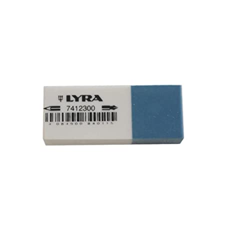 Lyra Bi - Colour Eraser | White for Pencils | Blue for Ink (Pack of 30)