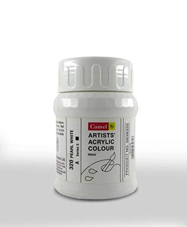 CAMEL ARTIST ACRYLIC COLOUR 500ML – PEARL WHITE