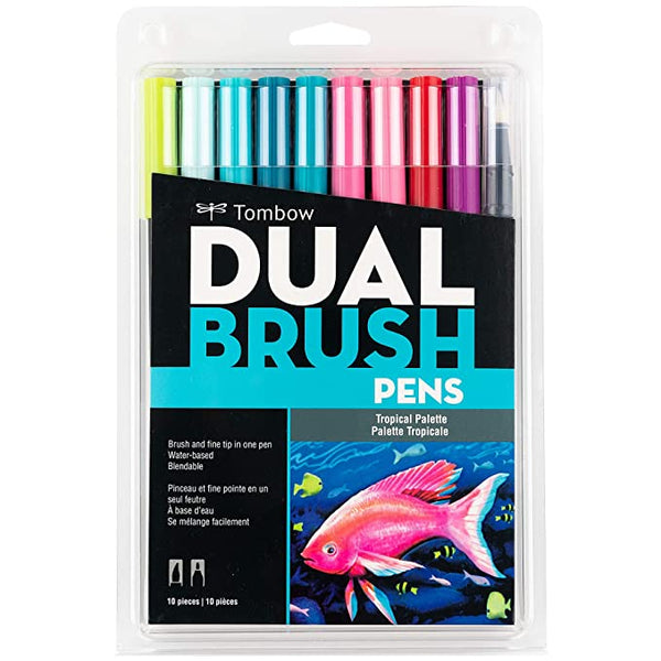 Tombow Dual Brush Pen Art Markers - Tropical Set - 10-Pack