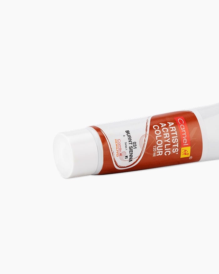Camel Artist Acrylic Colour Individual tube of Burnt Sienna in 120 ml