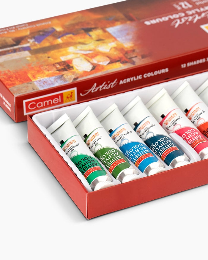 Camel Artist Acrylic Colour Assorted pack of 12 shades in 20  ml
