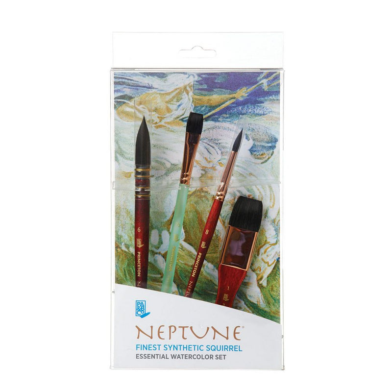 Princeton Neptune Short Handle Professional Box Paintbrush Set (4 x Brushes)
