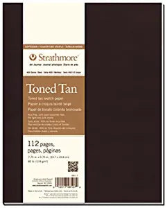 STRATHMORE 400 SERIES 188 GSM SOFTCOVER BOOKS TONED TAN 112 Paper (7.75"x9.75") 19.7 x 24.8 cm