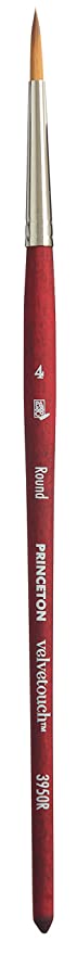 Princeton Velvetouch Short Handle Round Paintbrush (No 4)