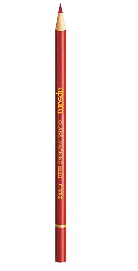 APSARA GLASS MARKING PENCIL RED, Pack of 10