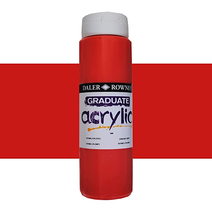 Daler-Rowney Graduate Acrylic Colour Paint Tube (500ml, Vermilion Hue-588) Pack of 1