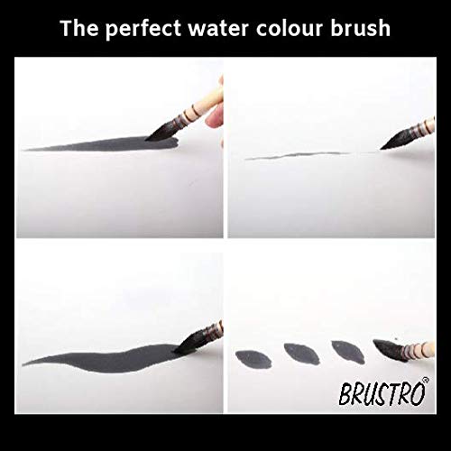 BRUSTRO Artists Natural Hair MOP Brush Set of 4 (0, 2, 4, 8)