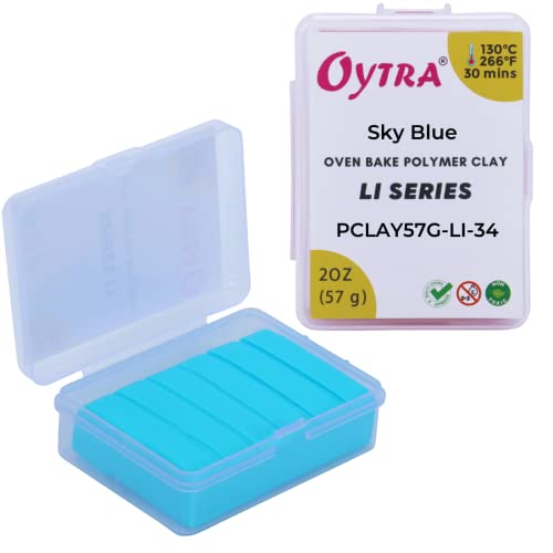 Oytra Sky Blue Polymer Oven Bake Clay for Jewelry Earrings Making 57 Grams LI Series