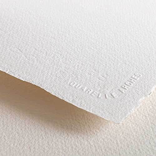 Arches Watercolour 640 GSM Cold Pressed Natural White 105 x 75 cm Paper Sheets, 5 Sheets