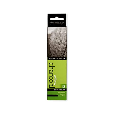 Daler Rowney Willow Charcoal Thin Sticks-Black,15 Pieces (Pack of 1)