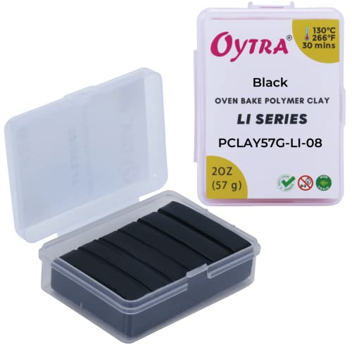 Oytra Black  Polymer Oven Bake Clay for Jewelry Earrings Making 57 Grams LI Series