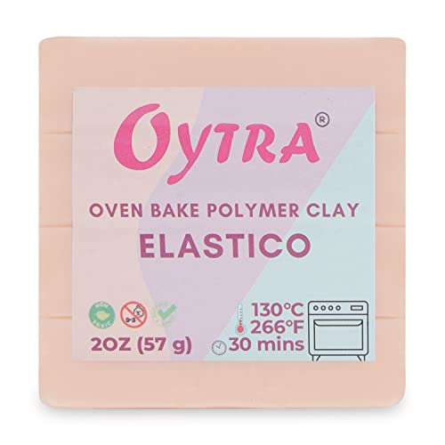 Oytra Polymer Oven Bake Clay 57g for Jewelry Making Elastico Series (Pink Skin)