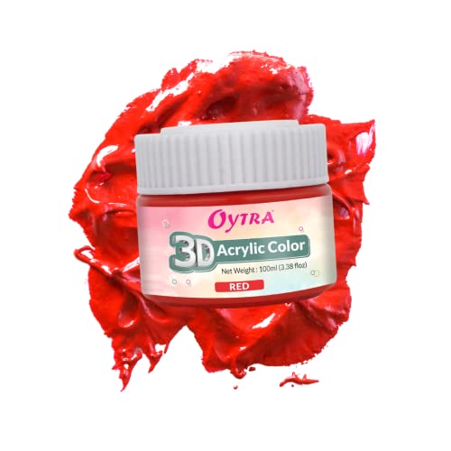 Oytra Red Acrylic Paint Colour 100ml for Painting Drawing on Canvas Wall Poster Board Mandala Diya Glass Grafitti Artists