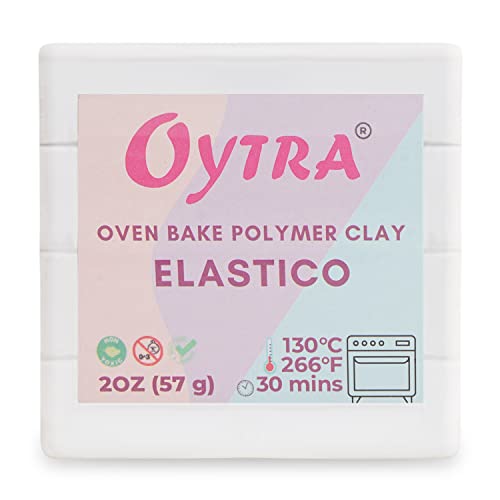 Oytra Polymer Oven Bake Clay 57g for Jewerly Earrings Making ELASTICO SERIES (White)