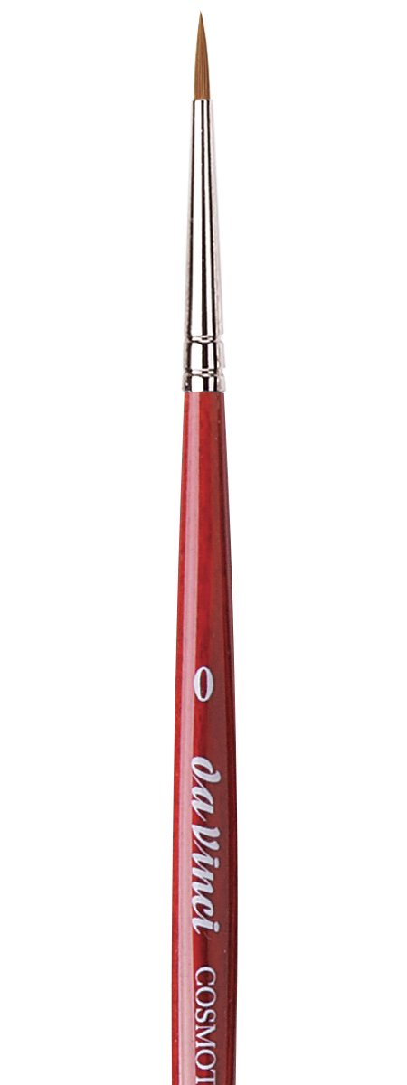 da Vinci Watercolor Series 5580 Cosmotop Spin Paint Brush, Round Synthetic with Red Handle size 0
