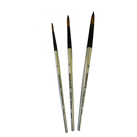 Daler-Rowney Graduate Short Handle Round Brush Set (3X Brushes)