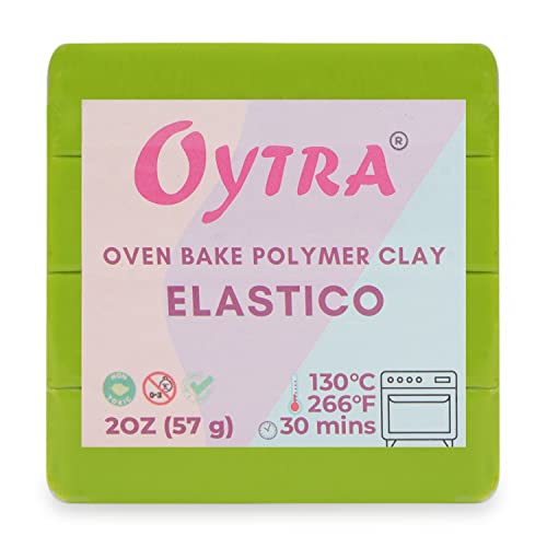Oytra Polymer Oven Bake Clay 57g for Jewelry Making Elastico Series (Light Green)